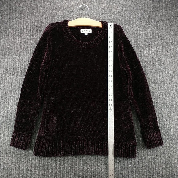 Orvis Women's Knit Sweater Purple Medium Long Sleeve Crew Neck Regular Fit - Picture 9 of 11